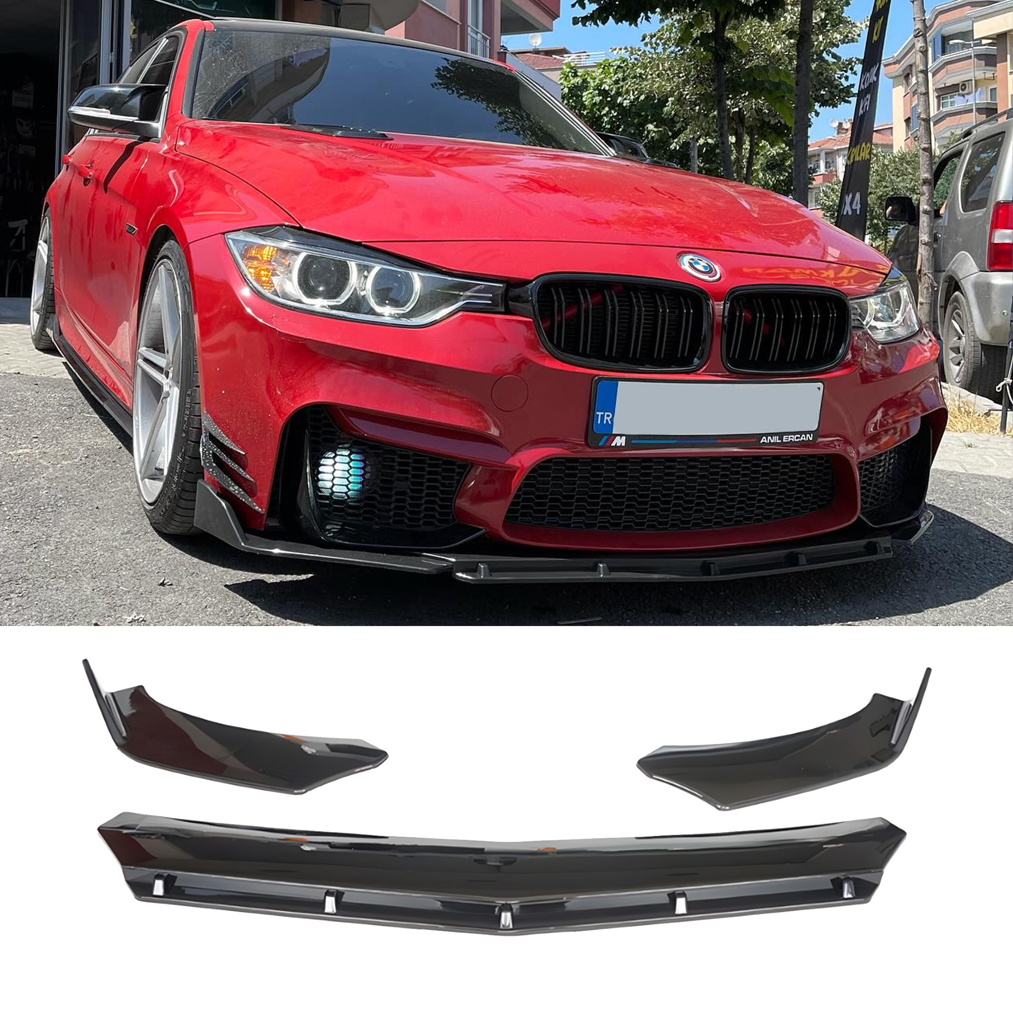 Image of Front Bumper Lip Wrap For F30 F20-f22-f32-f33-f36 2011-2019 Br Model 3pcs All Car Adjustable Universal Car Tuning Body Part Body Kit