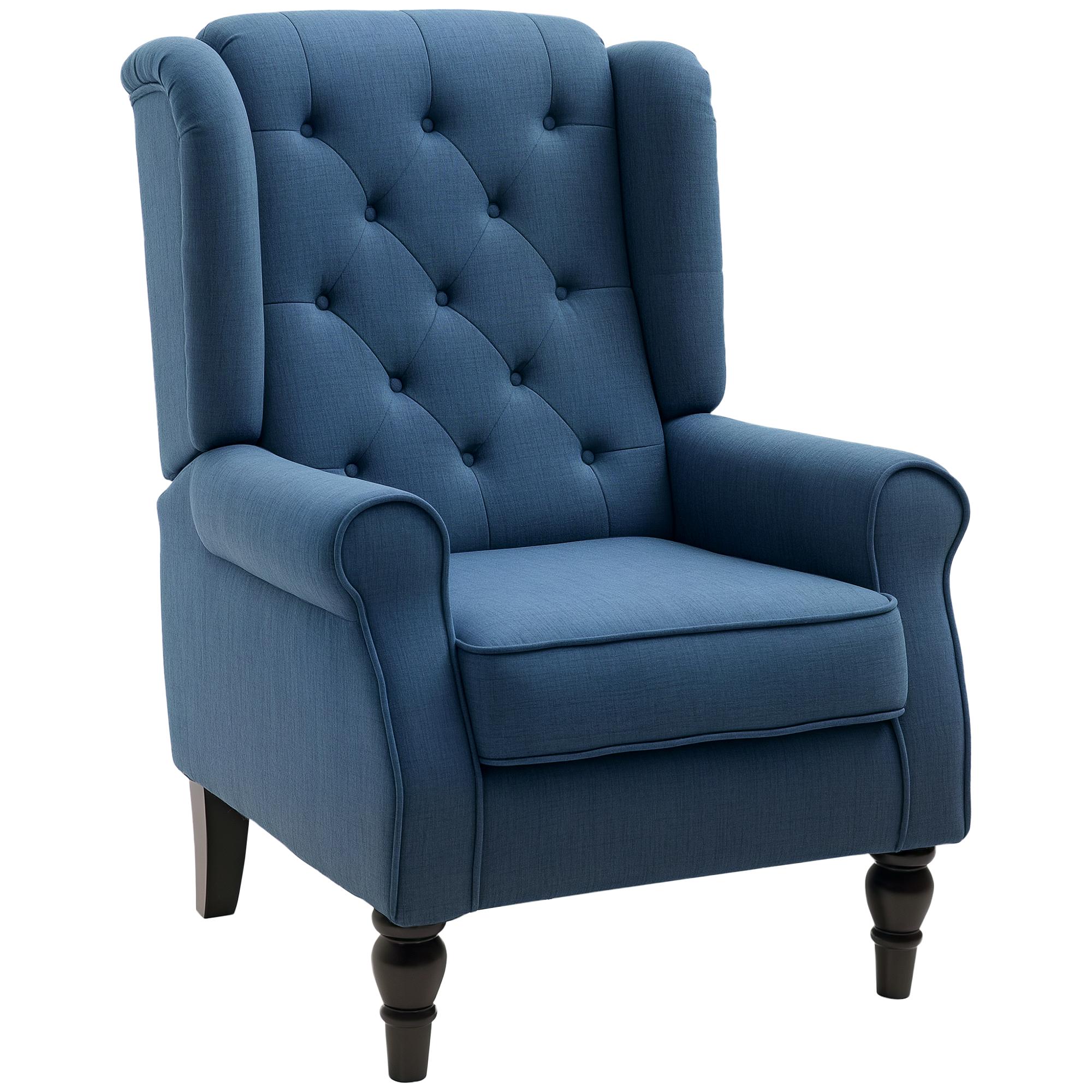 TEMU HOMCOM Sillón de Salón Moderno para Dormitorio con Reposacabezas y Patas de Madera Sofá Individual Carga 160 kg para Oficina