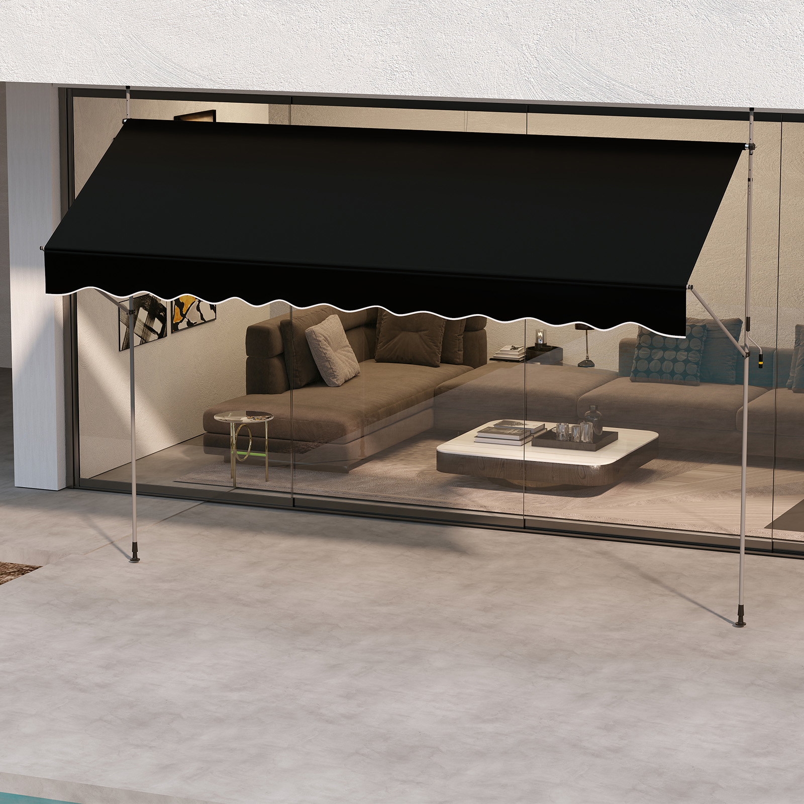 Store 4 X 1.8 M Manual Crank Retractable Canvas, Outdoor Awning