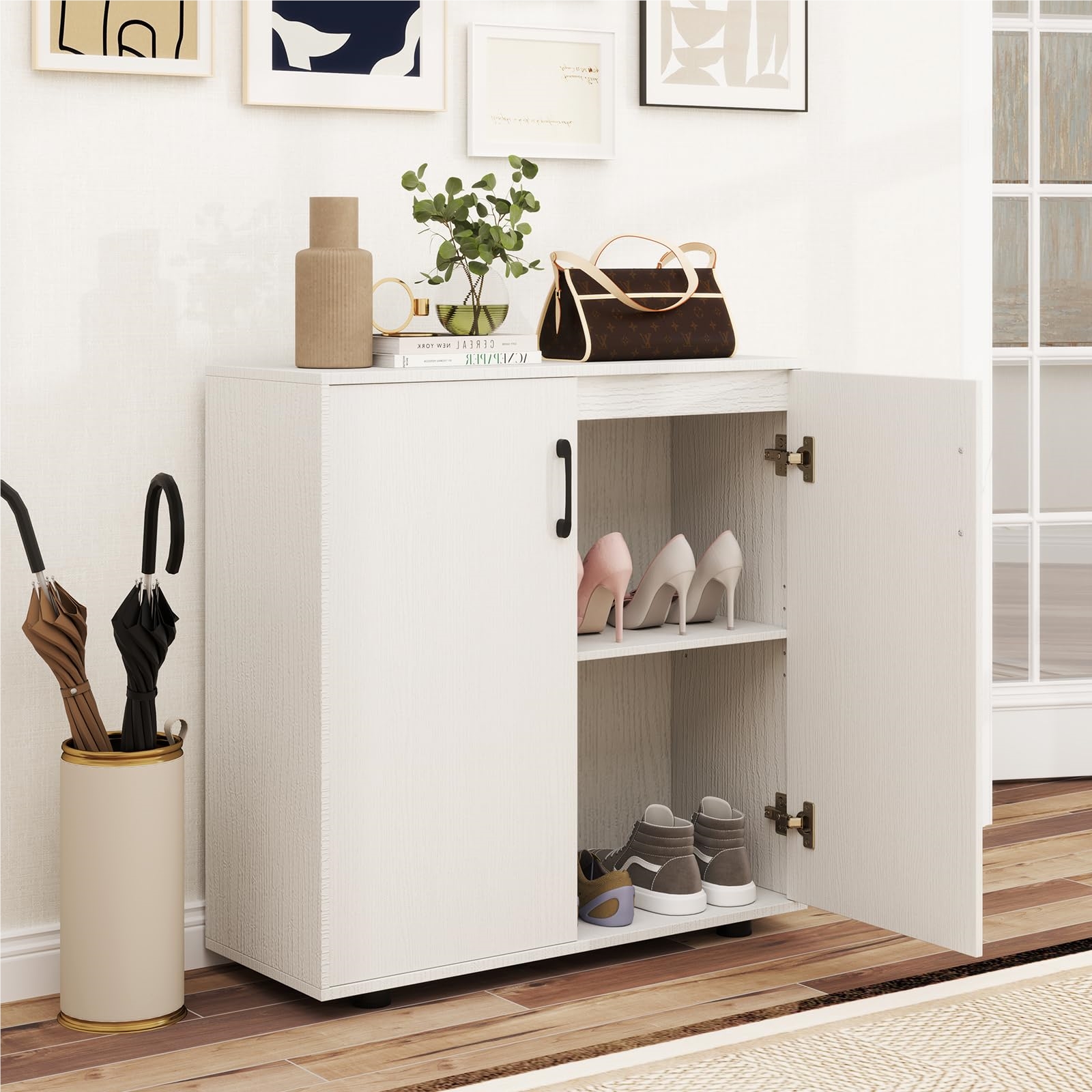 Storage Cabinet, Sideboard, Auxiliary Cabinet With Doors And Adjustable Shelf, Cabinet For Living Room, Kitchen, 80 X X 82 Cm (white)