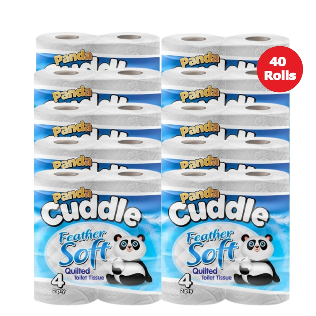 TEMU 40 Toilet Rolls Bulk Buy – Quilted White 2 Ply Toilet Paper - Pack Of 20 Toilet Tissue (5 X 4 Pack) Disposable Wipes