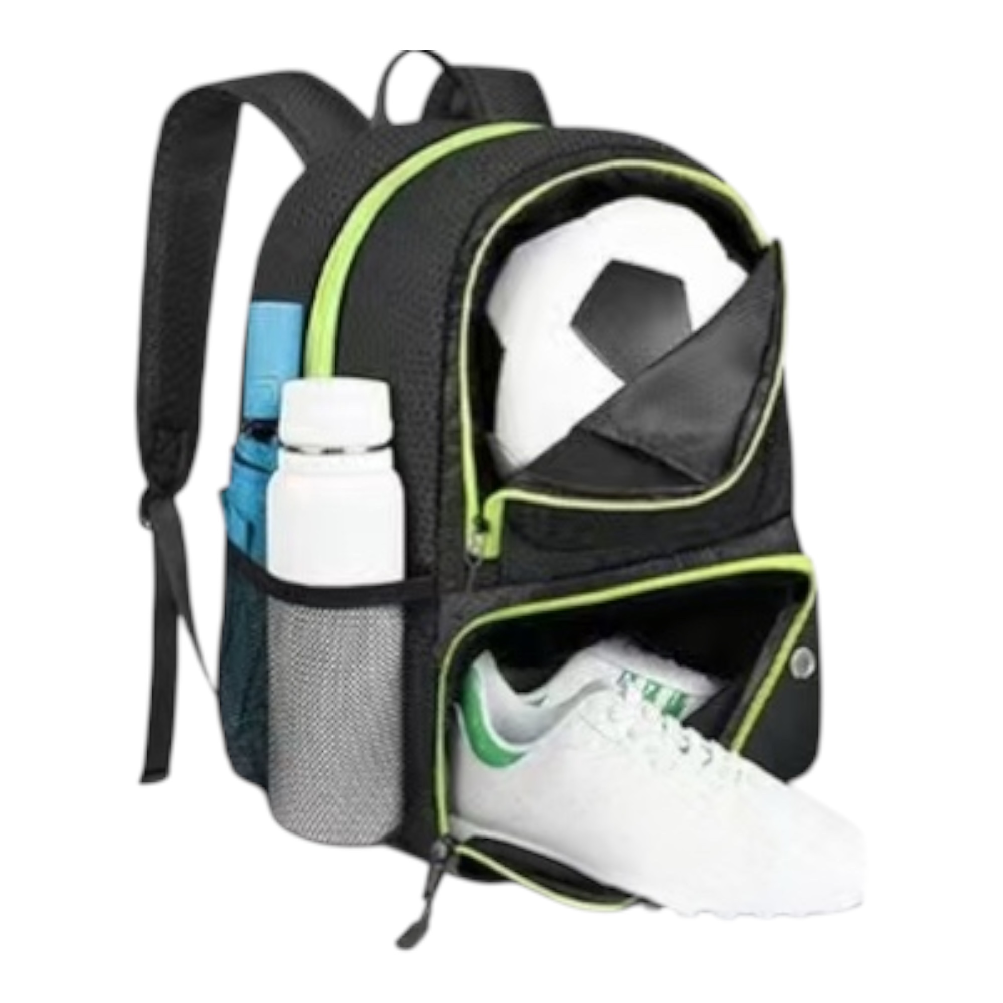 TEMU Mochila Futbol con Zapatillero, Mochila Deportiva Hombres Mujeres Mochila Baloncesto, Mochila Gimnasio Mochila Gym para Baloncesto, Voleibol,