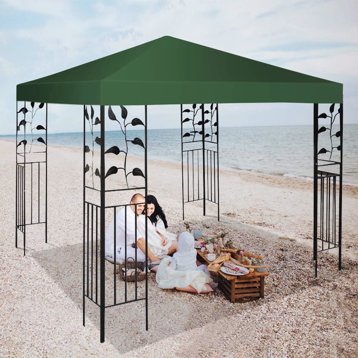 Replacement Canvas For Gazebo Tarp Made Of Polyester, Folding Replacement Roof For Garden