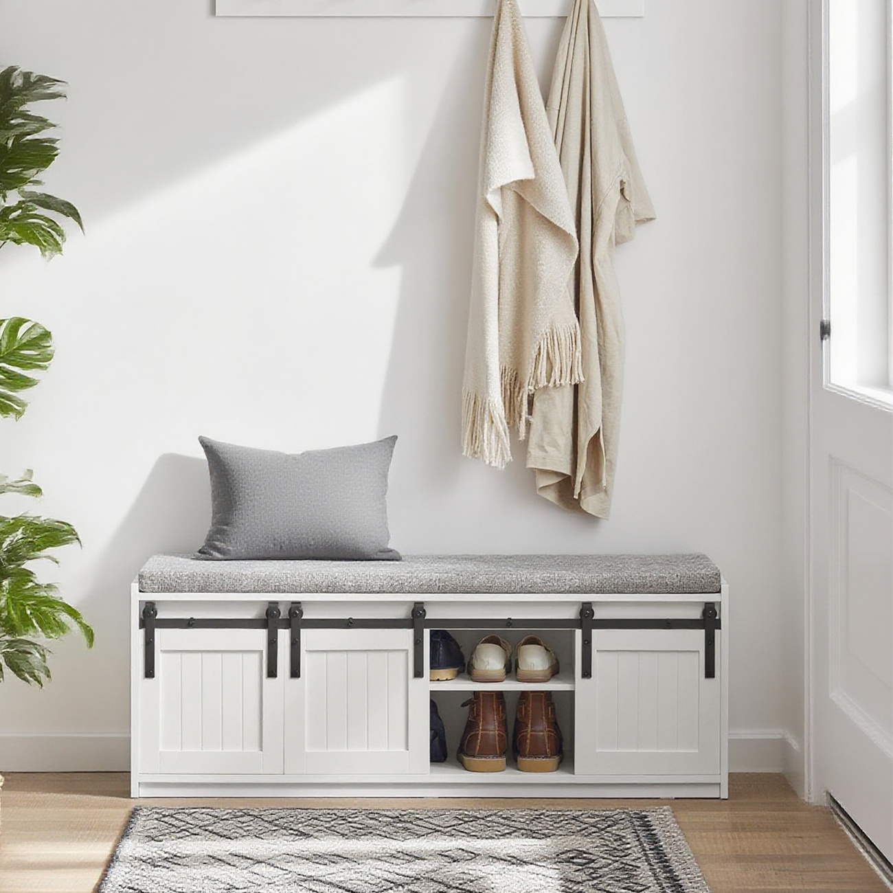 TEMU 1 pieza Mueble Zapatero Zapatero con 6 Compartimentos - Puerta de Deslizante y de Almacenamiento - Mueble de Entrada, Capacidad 200kg para