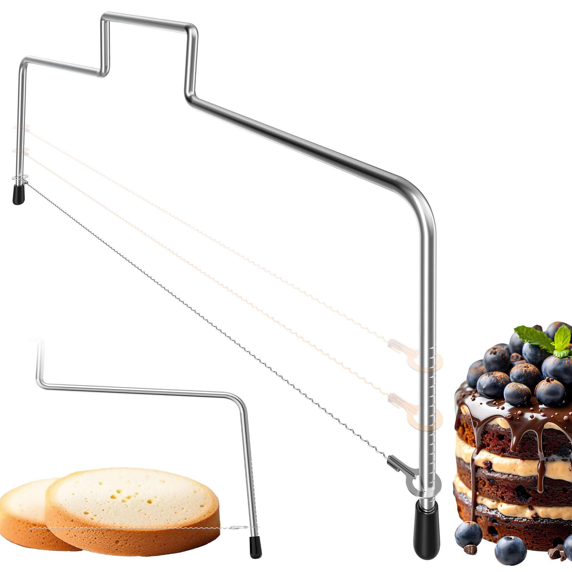 TEMU Lindenstein Cake Cutter - Optional: 32 Cm Height-adjustable Cake Base Cutter -piece Set (cutter + 15 Cm Cake Ring) | Stainless Steel Cake Slicer