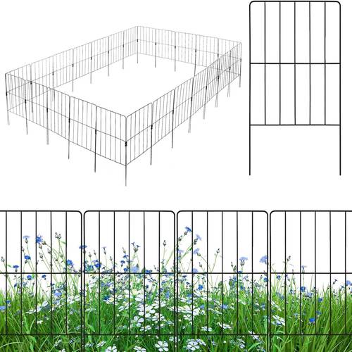 clôture de jardin décorative en métal, 825 x 60 cm, ensemble de 12 panneaux résistants à la rouille, bordure de jardin pliante pour délimiter