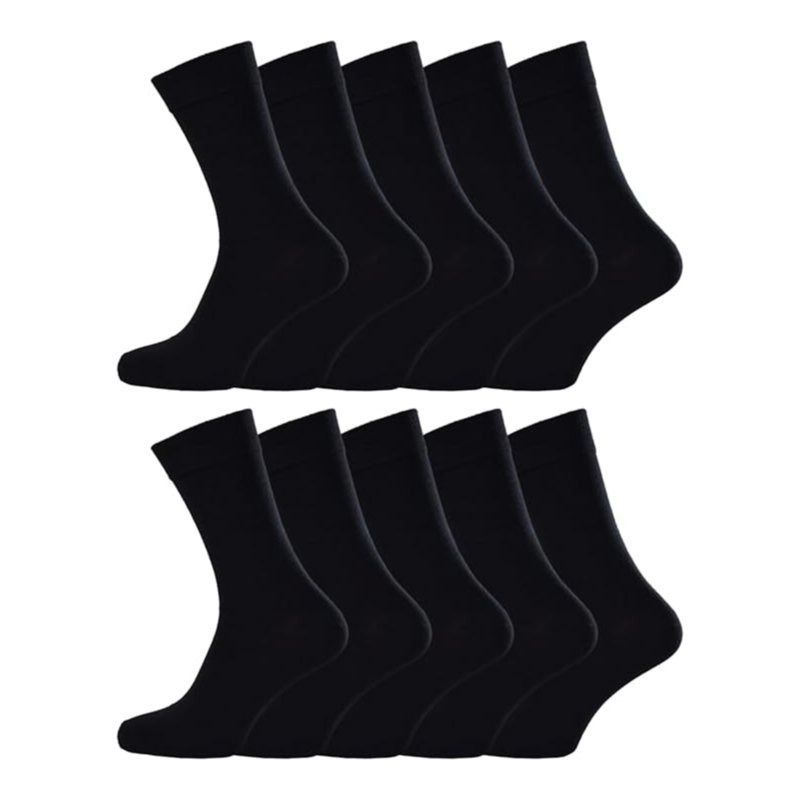 E-shop 10Paar Socken herren schwarze Herrensocken mit Komfortbund OHNE Gummi & OHNE Naht Baumwolle Socks