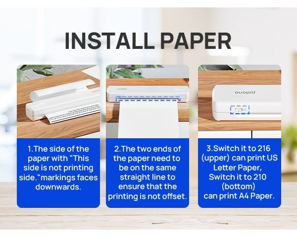Imprimante thermique portable D810 - Connectivité sans fil et impression USB, compatible avec les téléphones mobiles, les tablettes et les ordinateurs portables, avec deux modes pour les autocollants de tatouage et le papier manuscrit thermique, idéale pour la maison, le bureau, les voyages, l'artisanat et les petites entreprises - 20 feuilles de papier d'impression thermique gratuites !