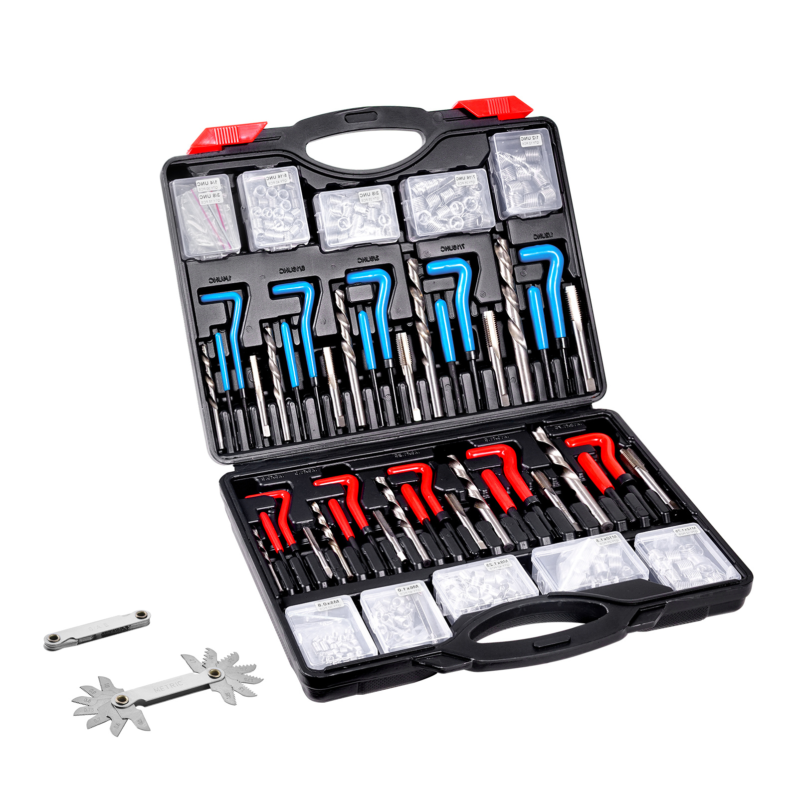 Vevor Thread Repair Kit 338pcs Sae And Metric Rethreading Tool Kit