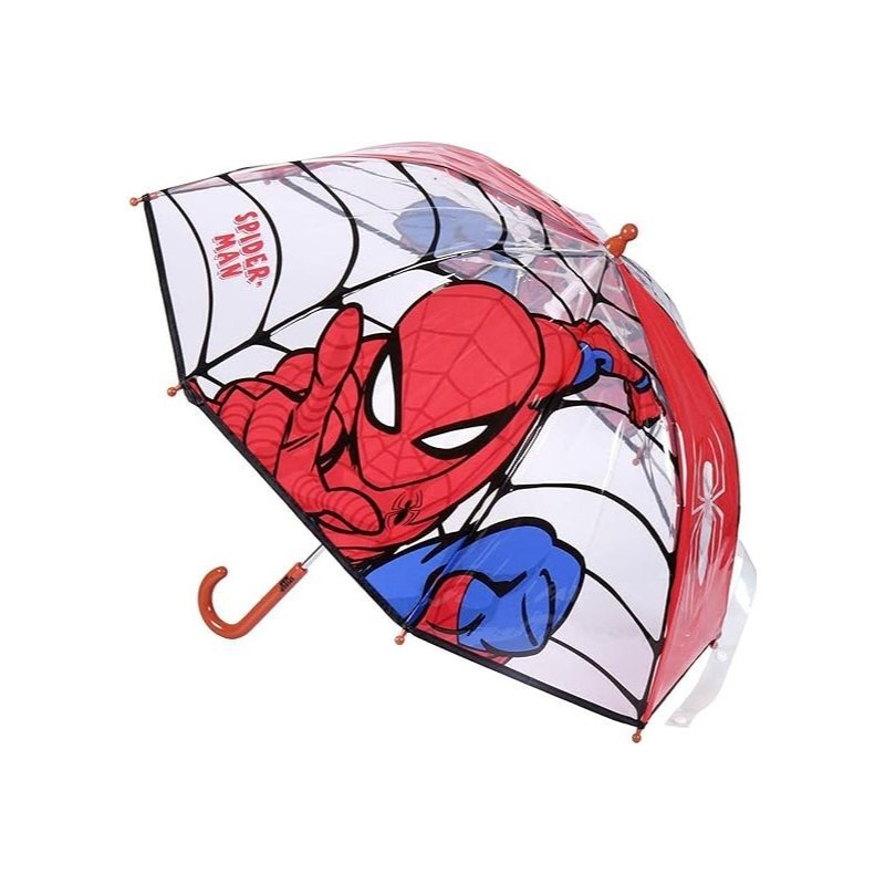 Doorzichtige spiderman paraplu voor kids