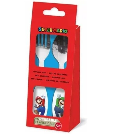 SUPER MARIO - Children'S Stainless Steel Tableware - Fork And Spoon - SUPERMARIO