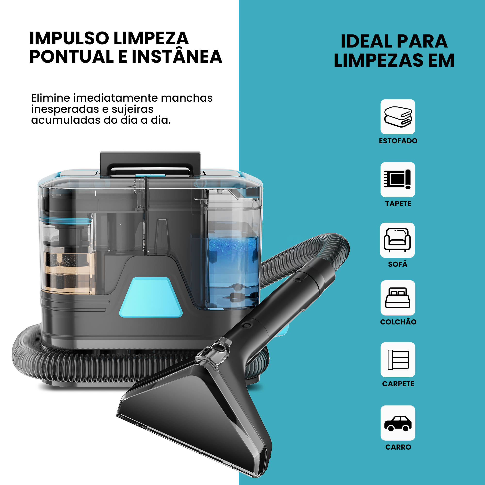 Washing Vacuum Cleaner, 14000PA Handheld Carpet Cleaner, Wet Vacuum Cleaner, Furniture Cleaner, Car Interior Cleaner, Suitable For Deep Cleaning Of Carpets, Sofas, Fabric Furniture, And Car Seats