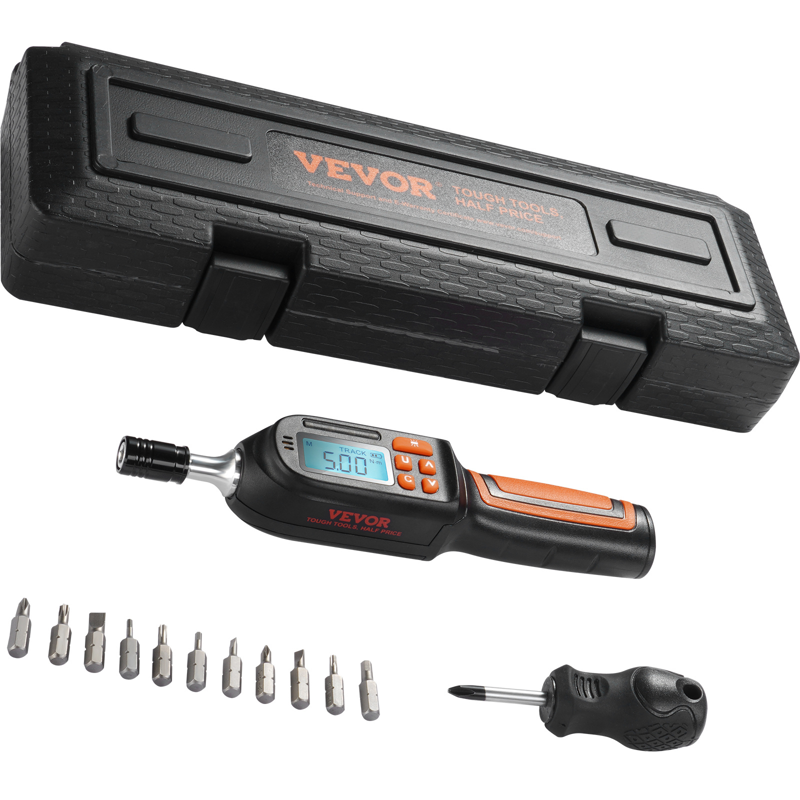 TEMU Vevor Digital Torque Screwdriver, 0.64 Cm Drive Torque Wrench, Electrician Torque Screwdriver With Lcd Display, 0.30-7.98 NÂ·m Torque Range, 0.01
