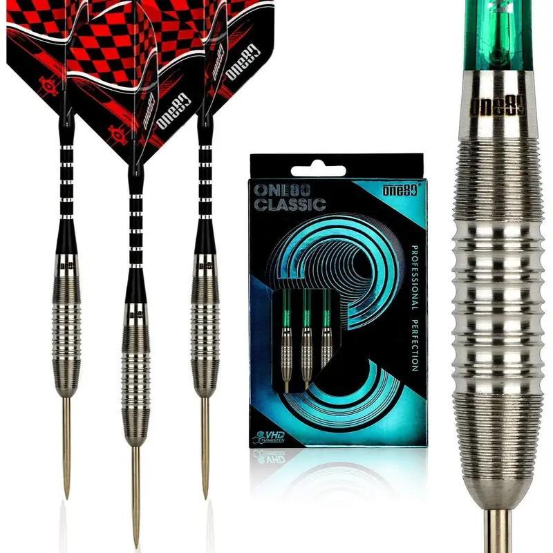 One80 Professional Darts – Steel Tip Darts With Flights & Shafts Set, 22g