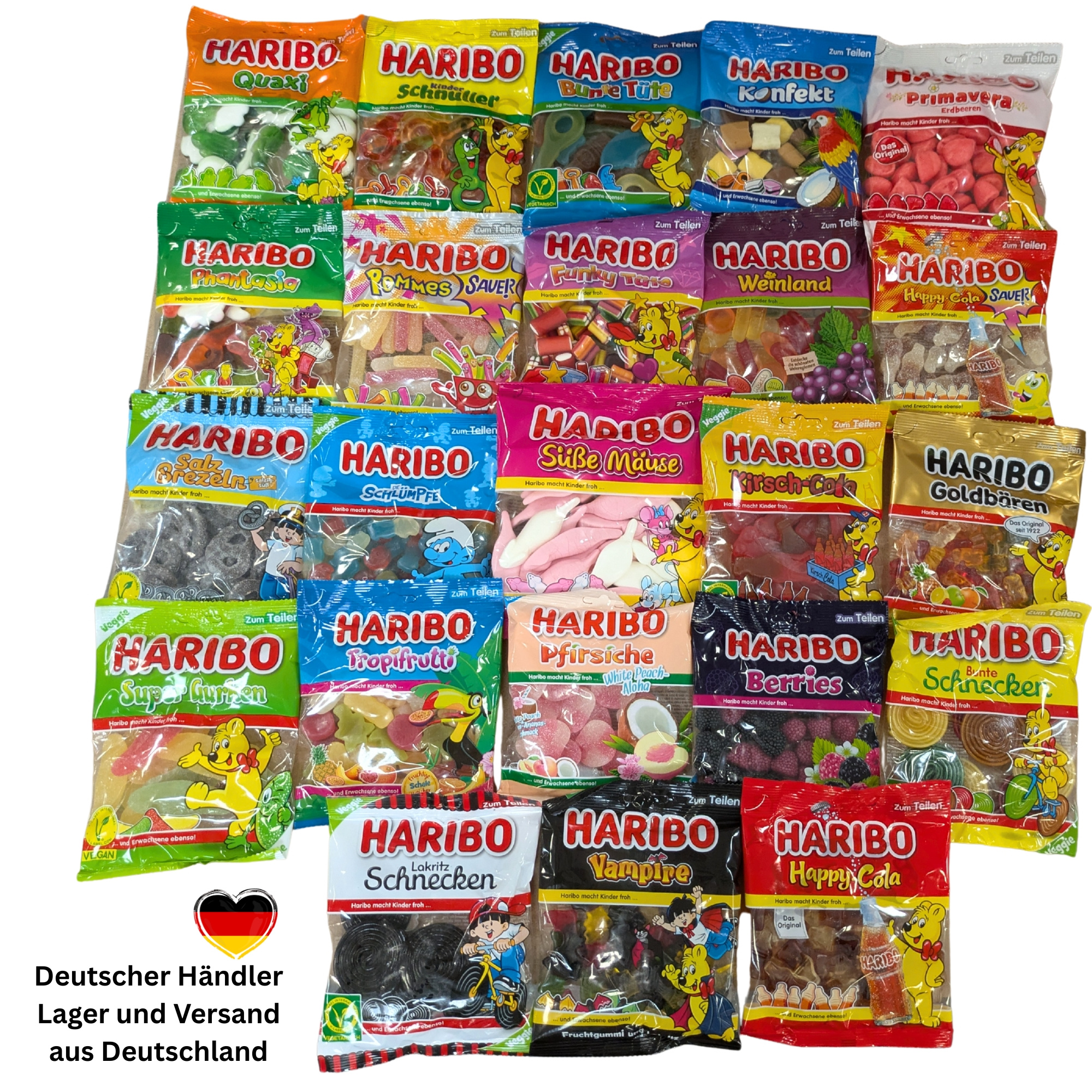 Image of Haribo Xxl Mixed Pack 23x175g With Various Sorts, No Duplicate Bags, With Fruit Gums And Licorice, Large Package As A Gift For And Family, Party Or Office.