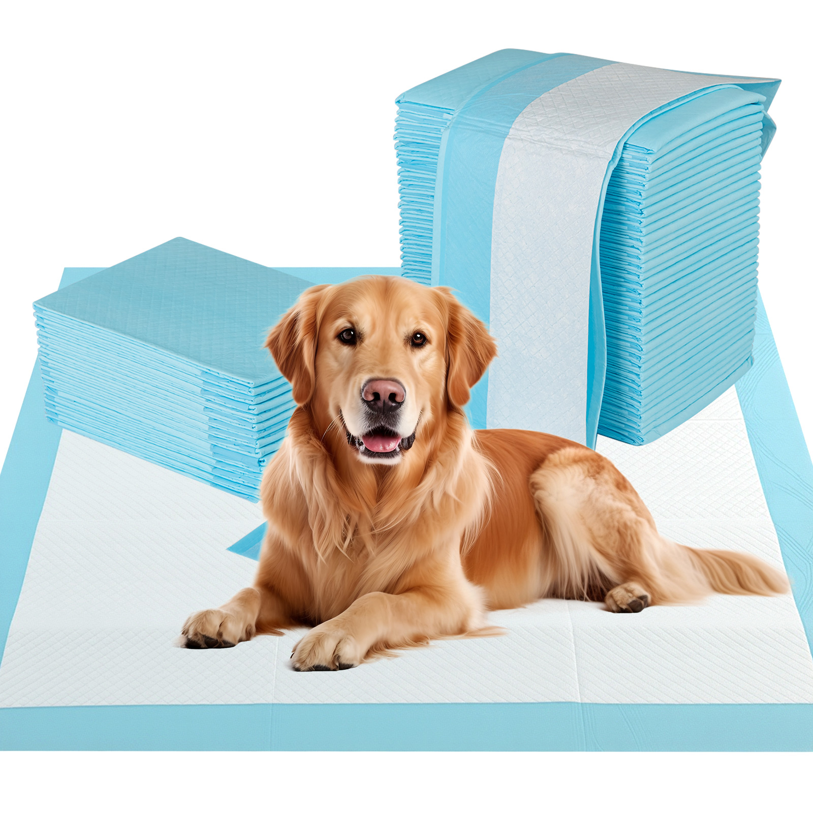 Image of 90 X 90 Cm Dog Training Pads, 100 Pieces, Puppy Pee Pads With 6-layer Construction, Quick-drying, Leak-proof Design