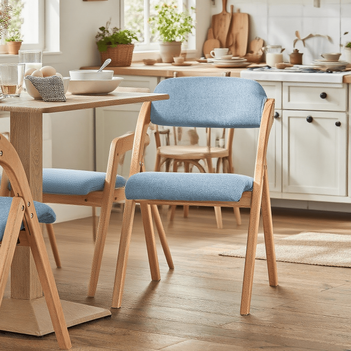 Image of 1pc Ergonomic Padded Wooden Folding Chair - And Office Chair For Dining Room Or Living Room, For Small Spaces, Green - Gtu03-hs