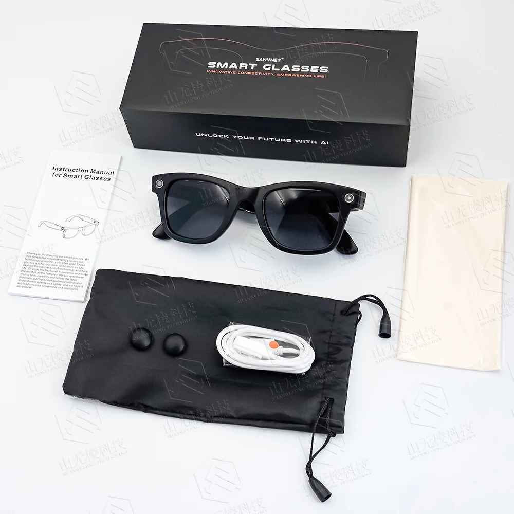 2025 AI Smart Glasses 8MP HD Camera Video Bluetooth Call Intelligent Translation 270mAh Battery Voice Assistant Music Sunglasses