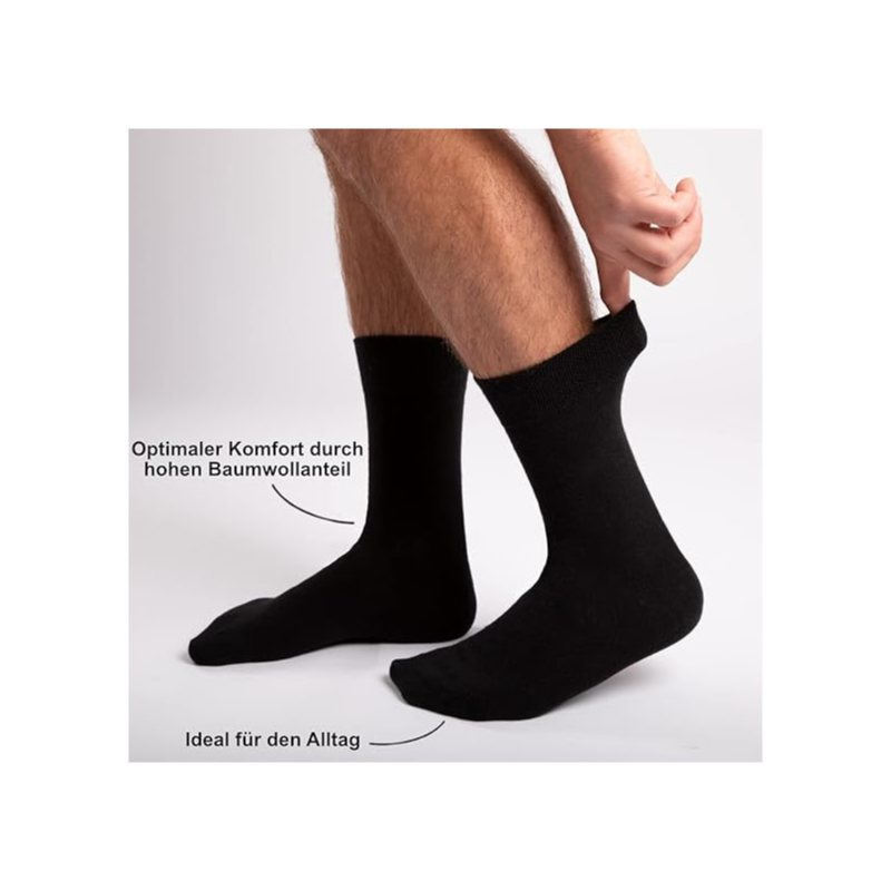 5 Pairs Of Comfort Socks For Men, Black Men's Socks With Comfort Band Without Rubber & Without Seam,socks