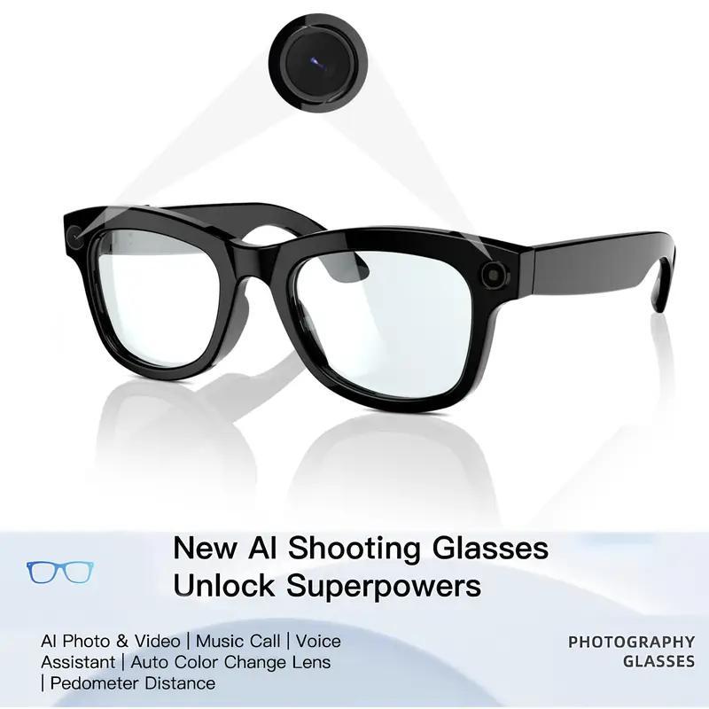2025 AI Smart Glasses 8MP HD Camera Video Bluetooth Call Intelligent Translation 270mAh Battery Voice Assistant Music Sunglasses