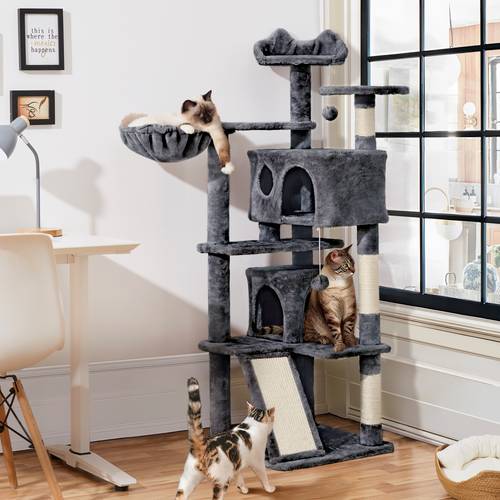 cat tree cat tree tower 145cm multi level cat tree tower with 2 condos dangling balls ladder sisal scratching posts round platform cosy stable indoor cat kitten furniture activity centre scratching tree