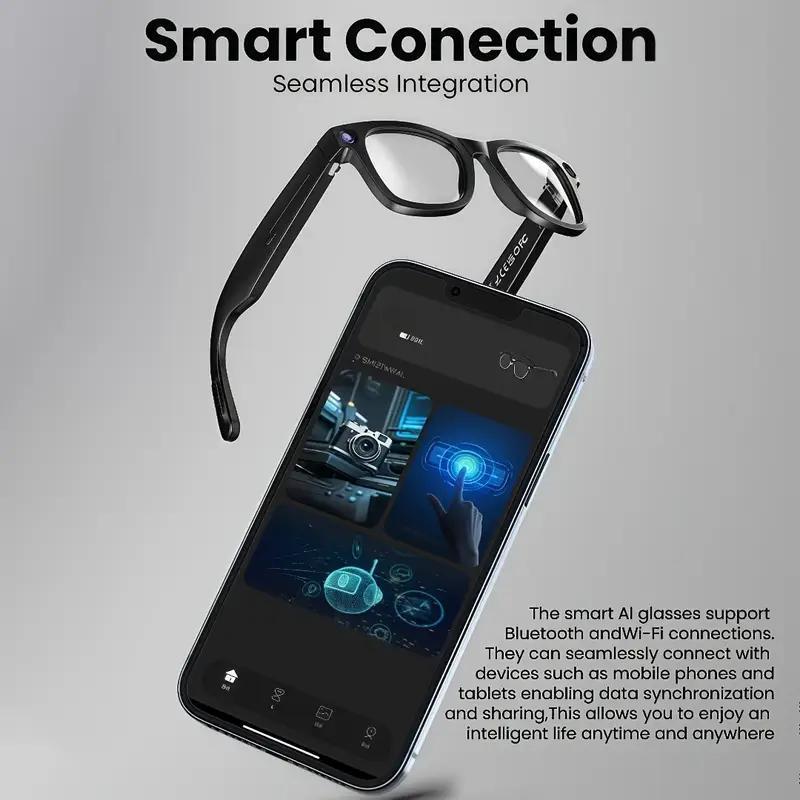 2025 AI Smart Glasses 8MP HD Camera Video Bluetooth Call Intelligent Translation 270mAh Battery Voice Assistant Music Sunglasses