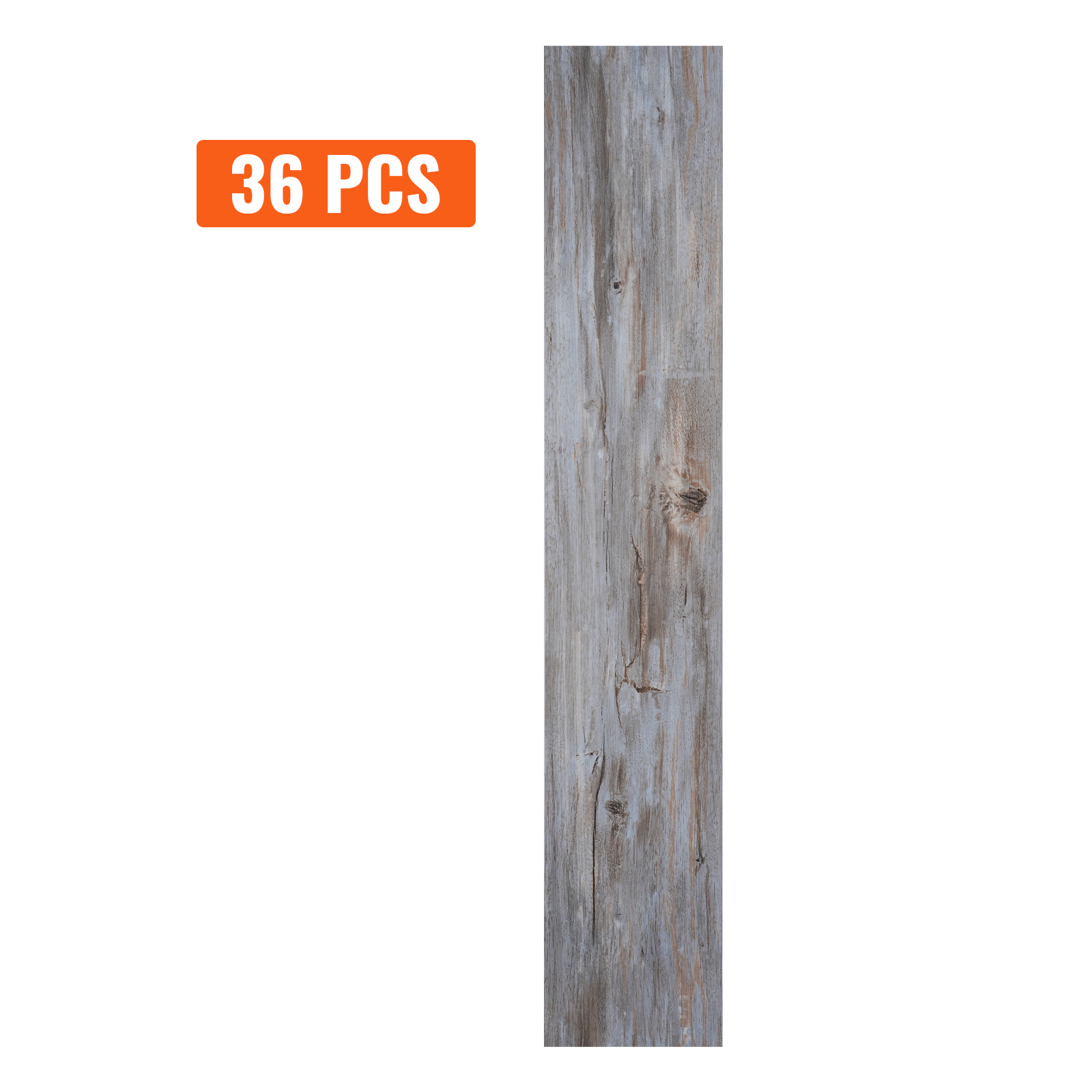 Image of Vevor Self Adhesive Vinyl Floor Tiles 36 X 6 Inch, 36 Tiles 0.62mm Thick , Vintage Wood Grain For Kitchen, Dining Room, Bedrooms & Bathrooms, Easy For Home Decor