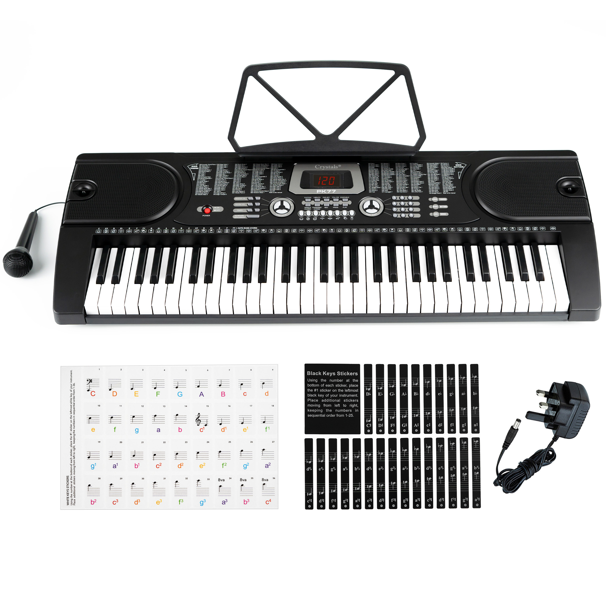 TEMU 61 Keys Keyboard Piano, Piano For Adults, 24 Demonstration Songs, Teaching Music Instruments With Microphone
