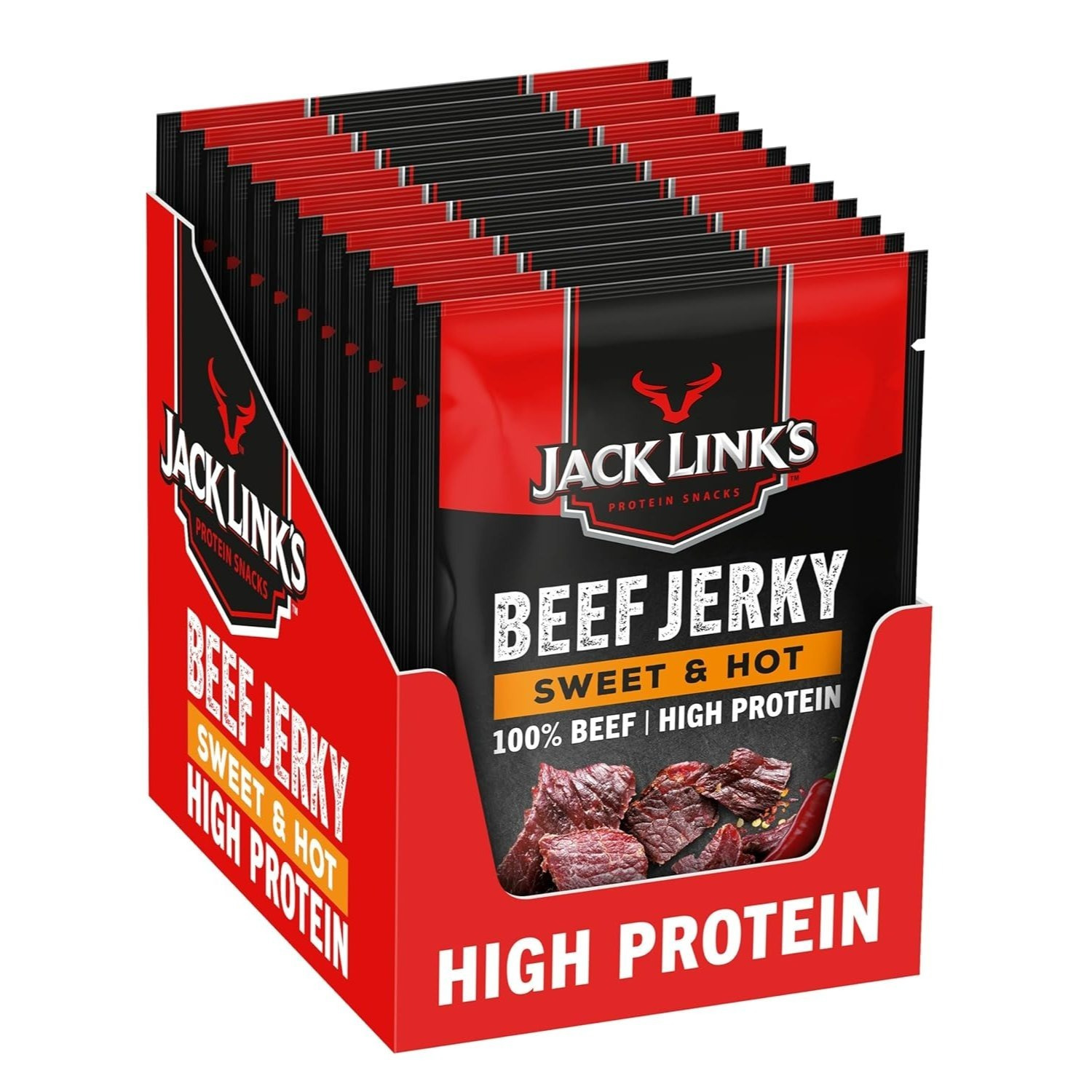 Image of Jack Link's - Beef Jerky Sweet And Hot - Beef Snack Sweet-hot - 12x25g 300g