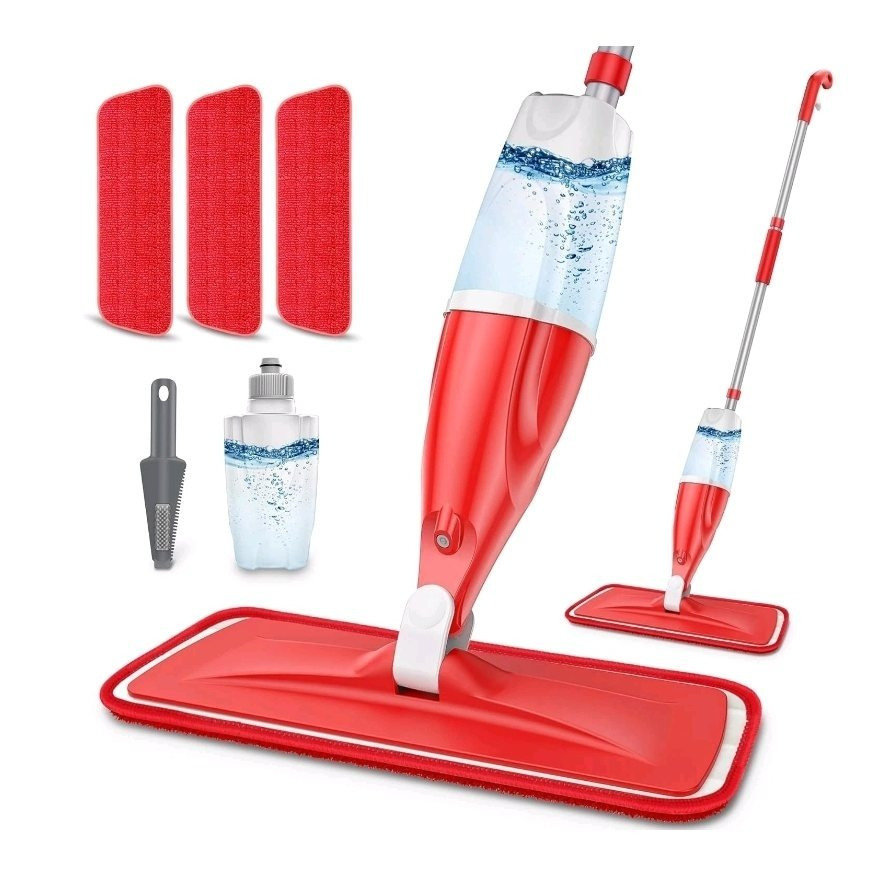TEMU Microfibre Spray Mop With 3 Washable Pads – Floor Cleaner For Home