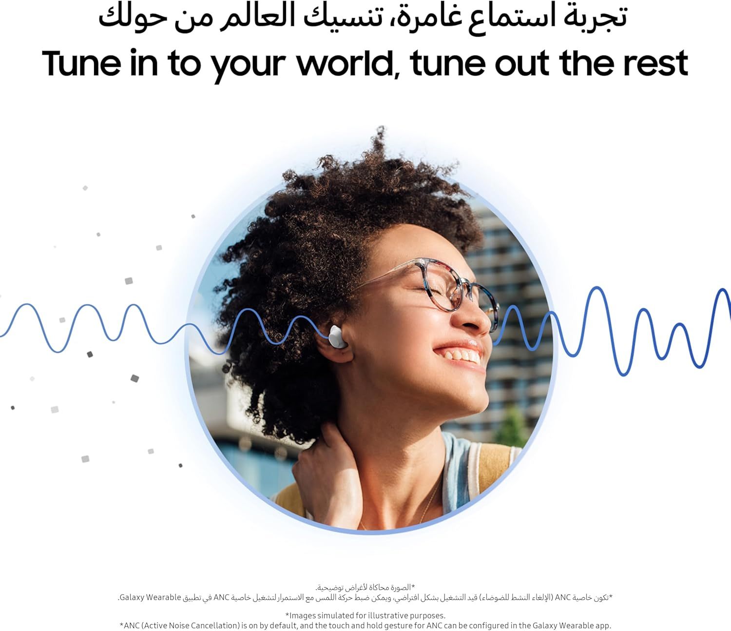 Samsung Galaxy Buds core with Active Noise Cancellation (ANC), long battery life, waterproofing, and Galaxy AI voice translation - Available in Black or White