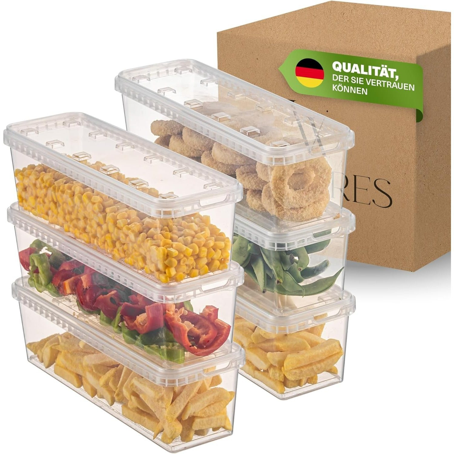 E-shop Viwares Vorratsdosen 1,4 L im 6er Set – luftdicht & gefriergeeignet – stapelbare Aufbewahrungsboxen mit Deckel – Frischhaltedosen für