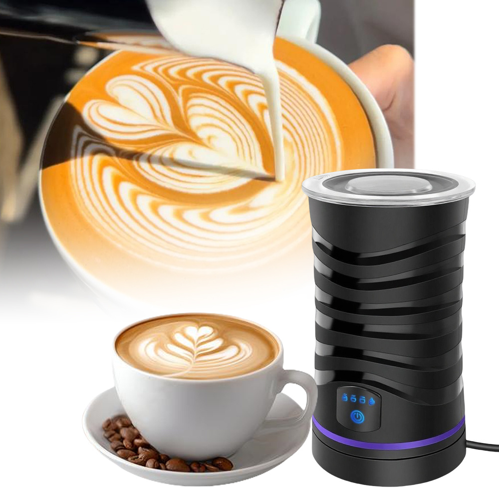 TEMU Electric Milk Frother 4 In 1 Electric Milk Frother Milk Frother With 4 Electric Milk Steamer Hot And Cold Milk Heating Coating Automatic