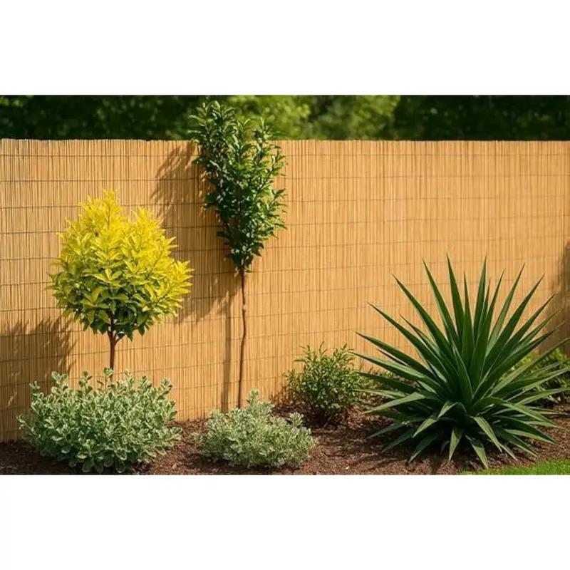TEMU en Bambou 150 x Longueur 500 cm Clôture de jardin décorative extérieur pour jardin et terrasse, Brise vue, couverture de protection contre et