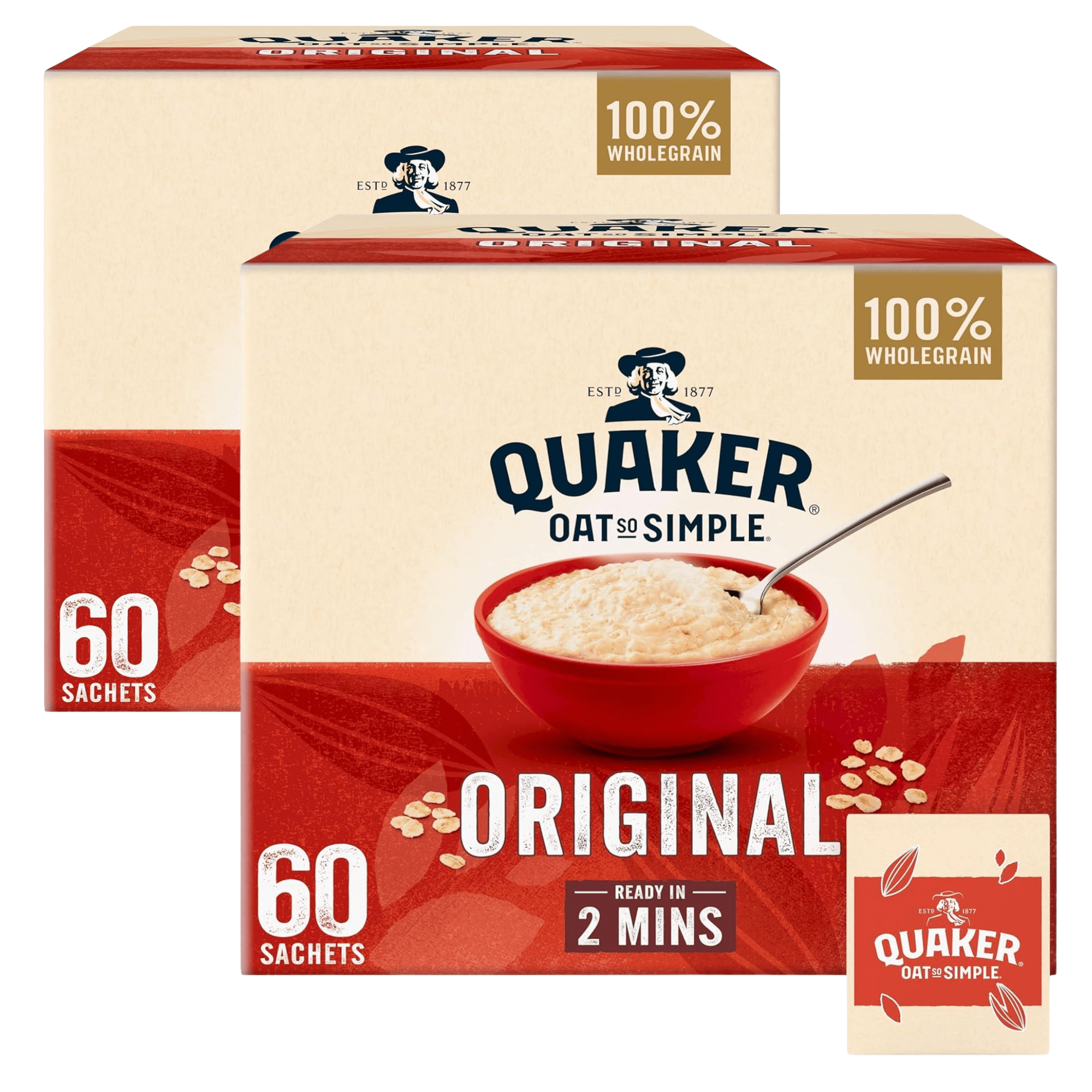 TEMU Quaker Oat So Simple Original Porridge – 120 X 27g Sachets – Microwaveable Wholegrain Oats, Vegetarian Friendly