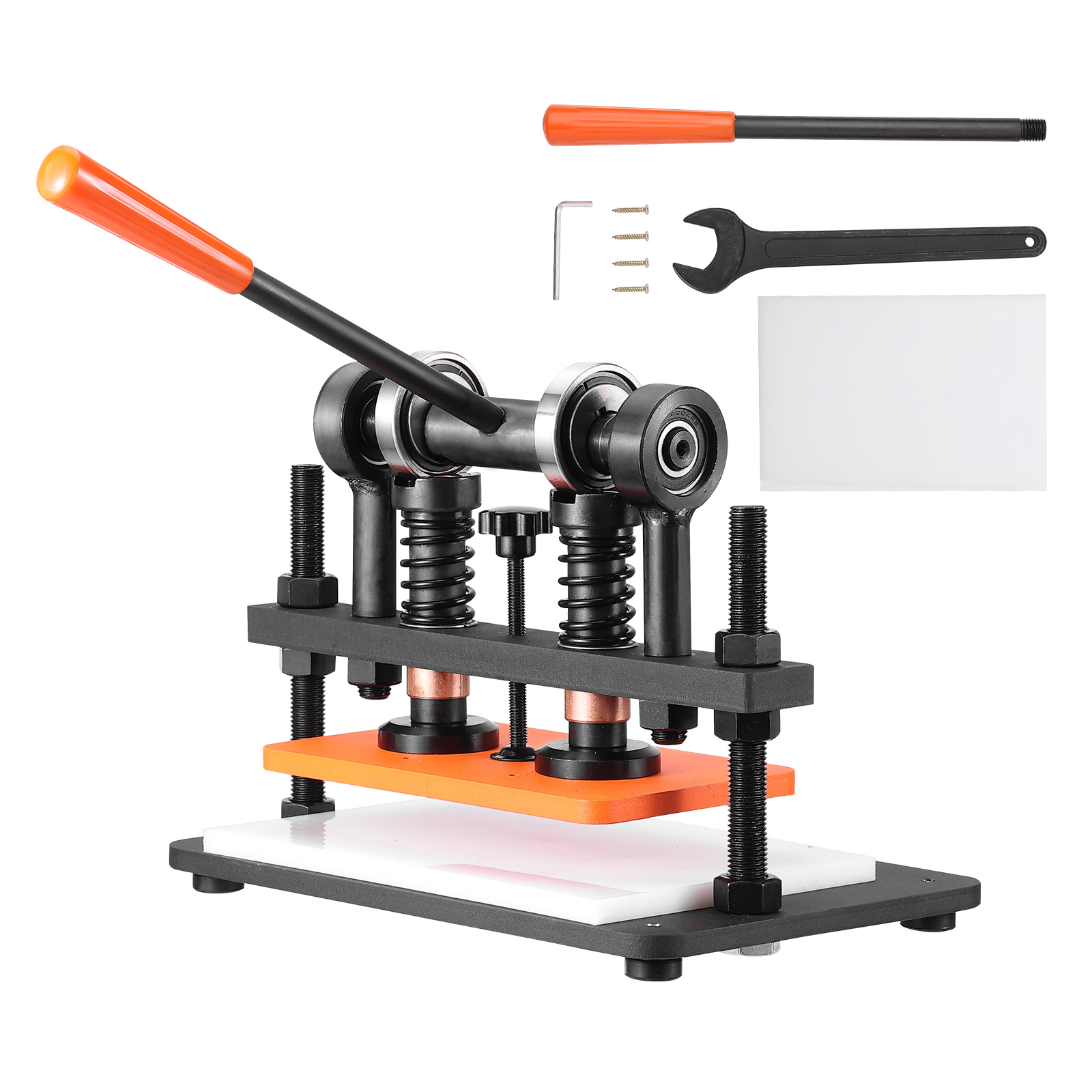 TEMU Máquina de corte de cuero VEVOR, placa de embosado de 10,2 x 5,9 pulgadas, cortadora de moldes manual, máquina de embosado de cuero con 0,5