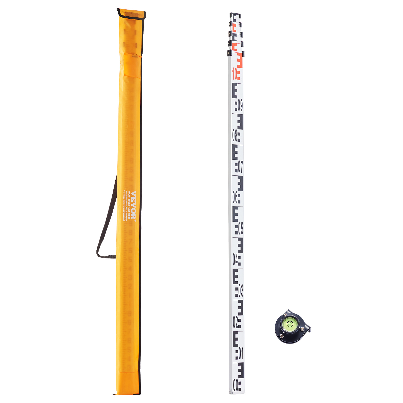 Image of Measuring Rod 5m Metric Telescopic Grade Rod Cm/mm W/ Bubble Level & Bag