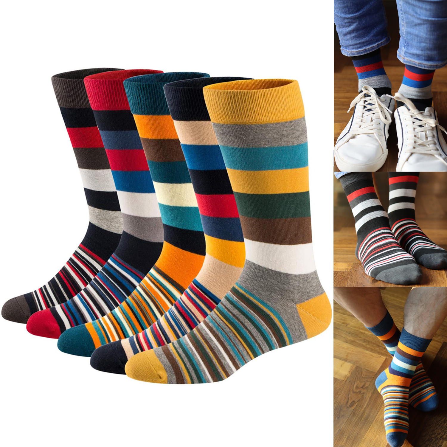 E-shop Socken Bunt Herren 43-46, Lustige gemusterte Baumwolle Socken Männer Business Ringelsocken, bunte HERRENSOCKEN BUSINESS SOCKEN in verschiedenen
