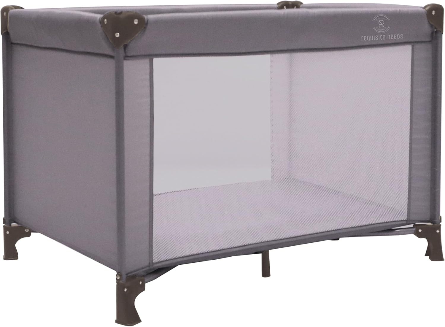 REQUISITE NEEDS Travel Cot with Padded Mattress – Birth to 15kg | Compact Folding Design + Travel Bag