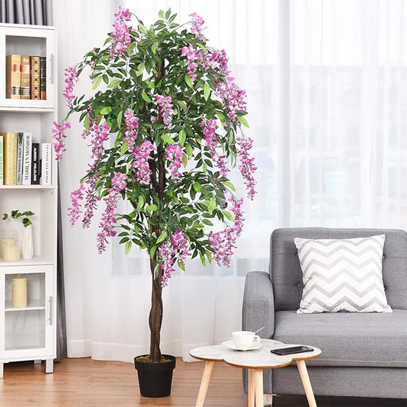 Artificial Tree Large, Indoor Plant With Purple Flowers, Artificial Plant Stable, Decking Plant Artificial With Pot