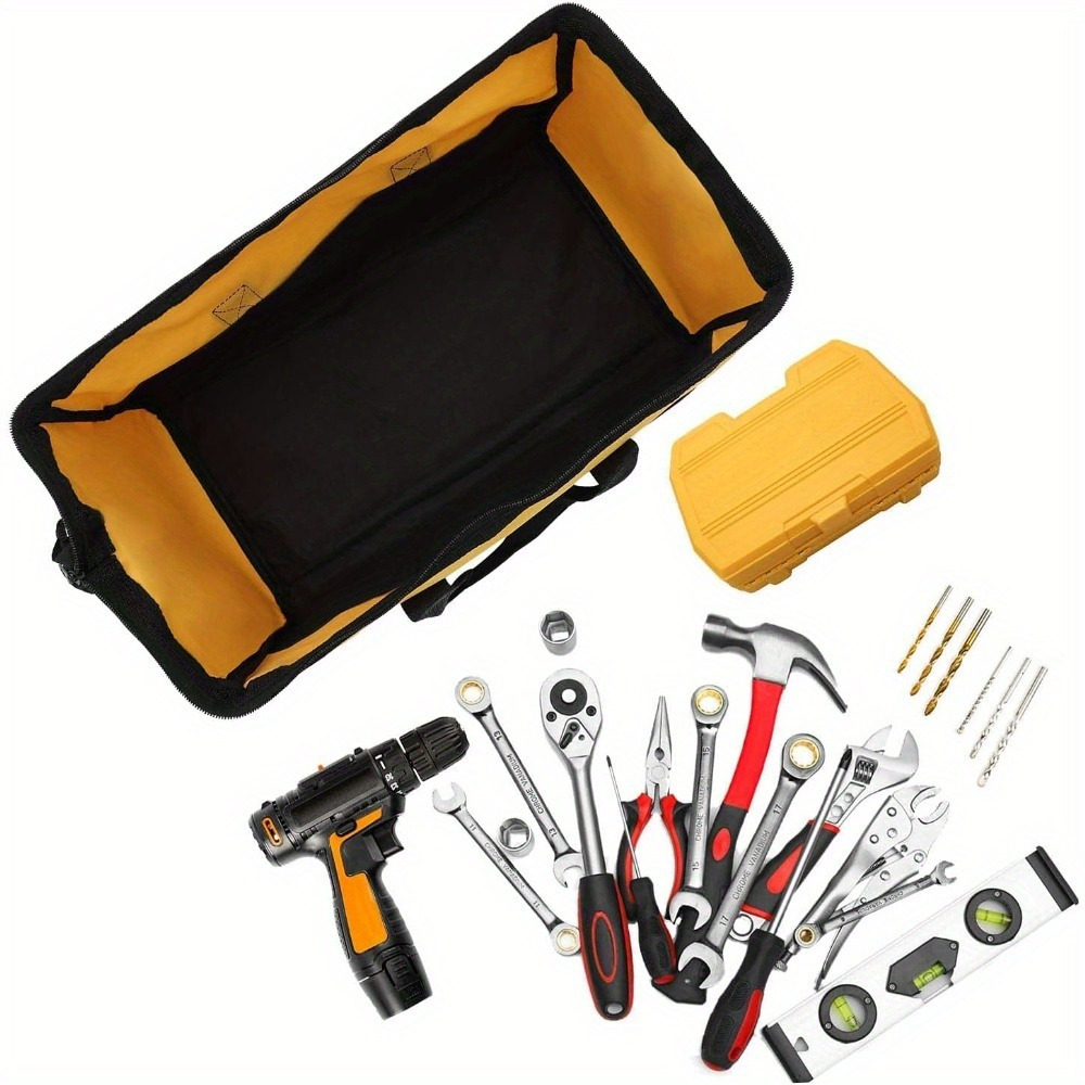 Heavy Duty Multi-Purpose Tote Tool Bag with Adjustable Strap