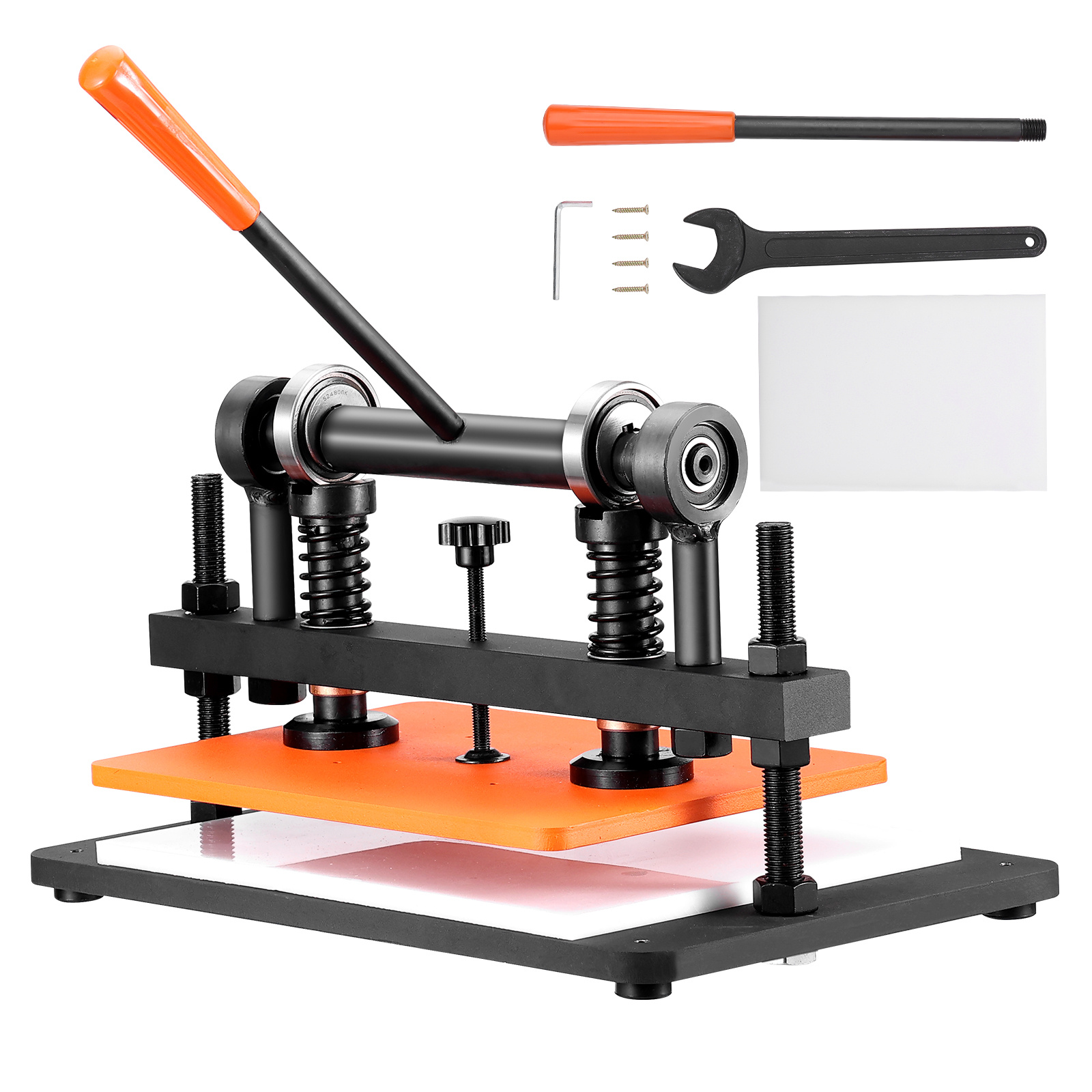 Image of Vevor Leather Cutting Machine, 36 X 25.9 Cm Embossing Plate Manual Die Cutter, 1.2 Cm Pressure Stroke Leather Embossing Machine, Dual Guide Shafts Die Cut Machine For Of Materials