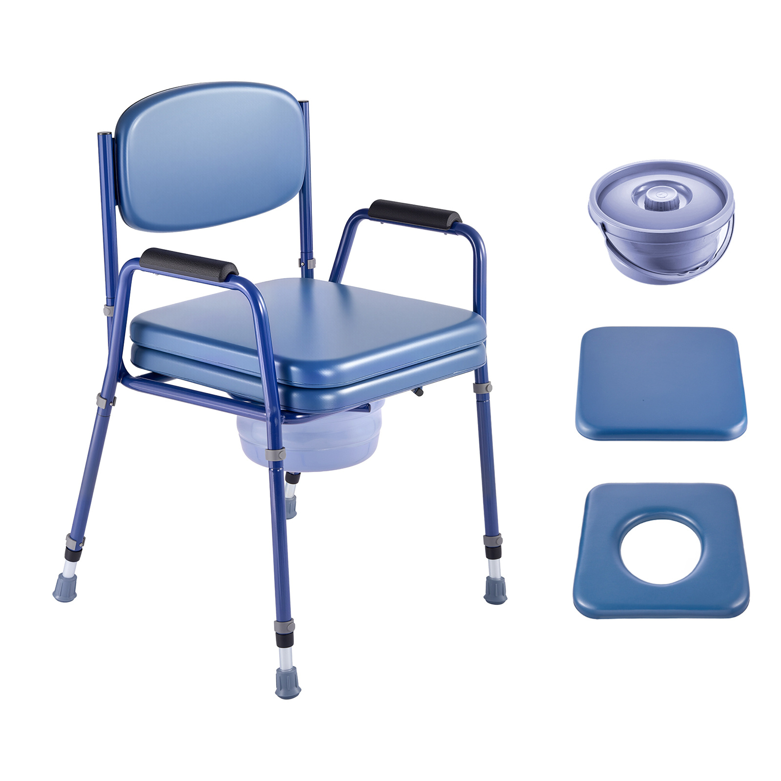 Vevor Bedside Commode Chair 3-in-1 Raised Toilet Seat 181 Kg Adjustable Height