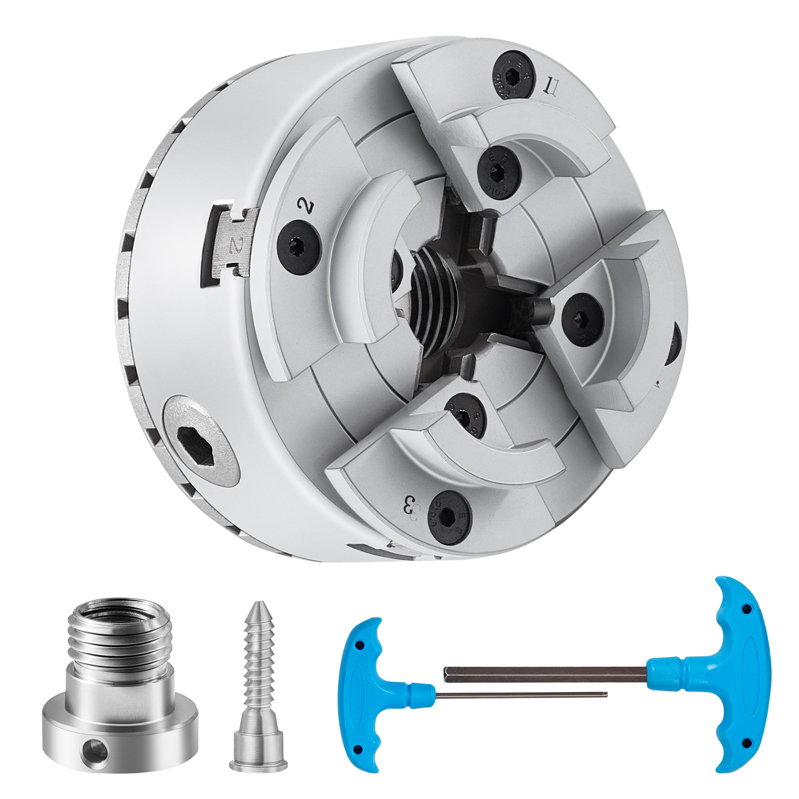 Vevor Kp2-3/4 Lathe , 4-jaw 2.75" Diameter, Metal Lathe Turning Machine Accessories, Tool, For Lathe, Precision Machining, Grinding Machines, Milling Machines