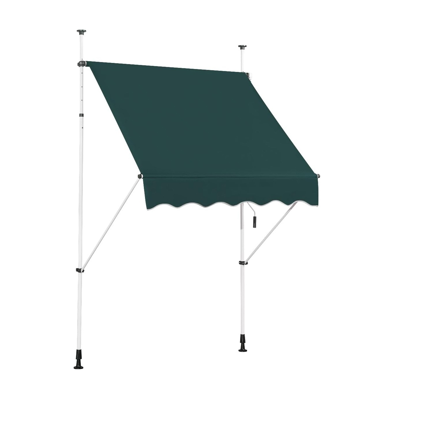 Telescopic Awning Sun Shade, Retractable Canopy Sun Shelter, Deck Awning With Manual Crank Handle Height Adjustable Tube