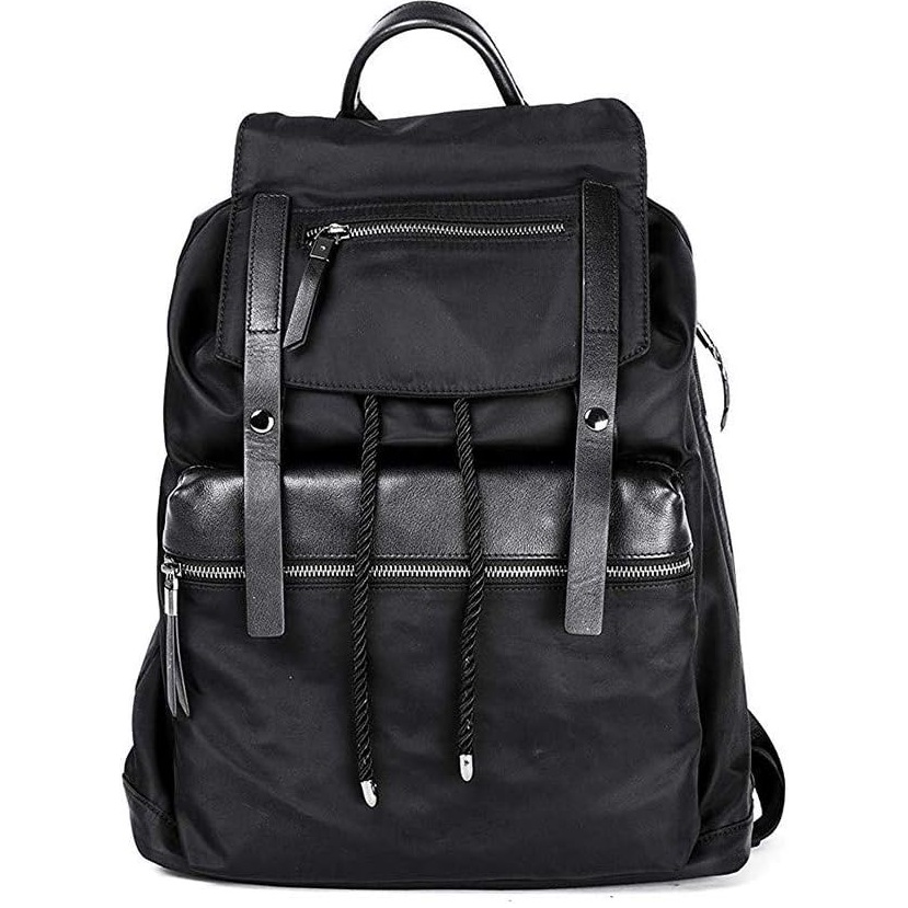 Vintage Backpack With Leather Appliqué, School Backpack, Retro Travel Bag For Boys And Girls