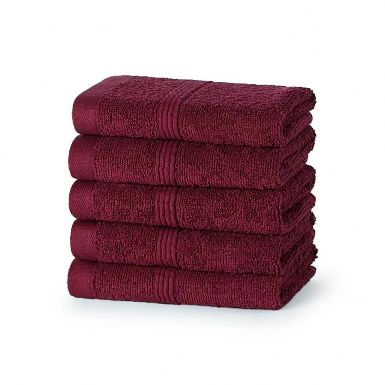 TEMU Darwen Of 3 Face Towel 500gsm Soft Absorbent Towel Set For Bathroom Sheet Cotton Pack, Stripe Plain All Colours