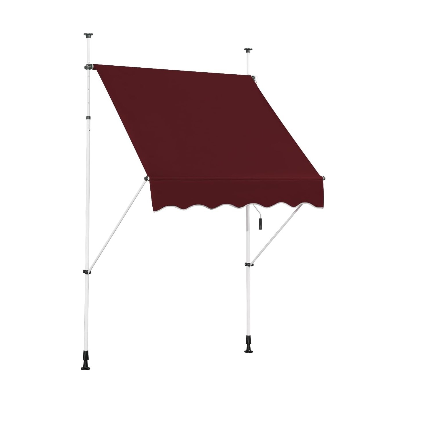Telescopic Awning Sun Shade, Retractable Canopy Sun Shelter, Deck Awning With Manual Crank Handle Height Adjustable Tube