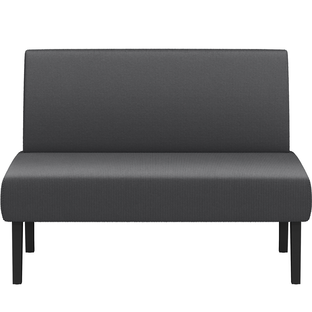 Image of Costoffs 2-seater Upholstered Corduroy Sofa, Small Double Sofa Without Armrests, Kitchen Sofa For 2
