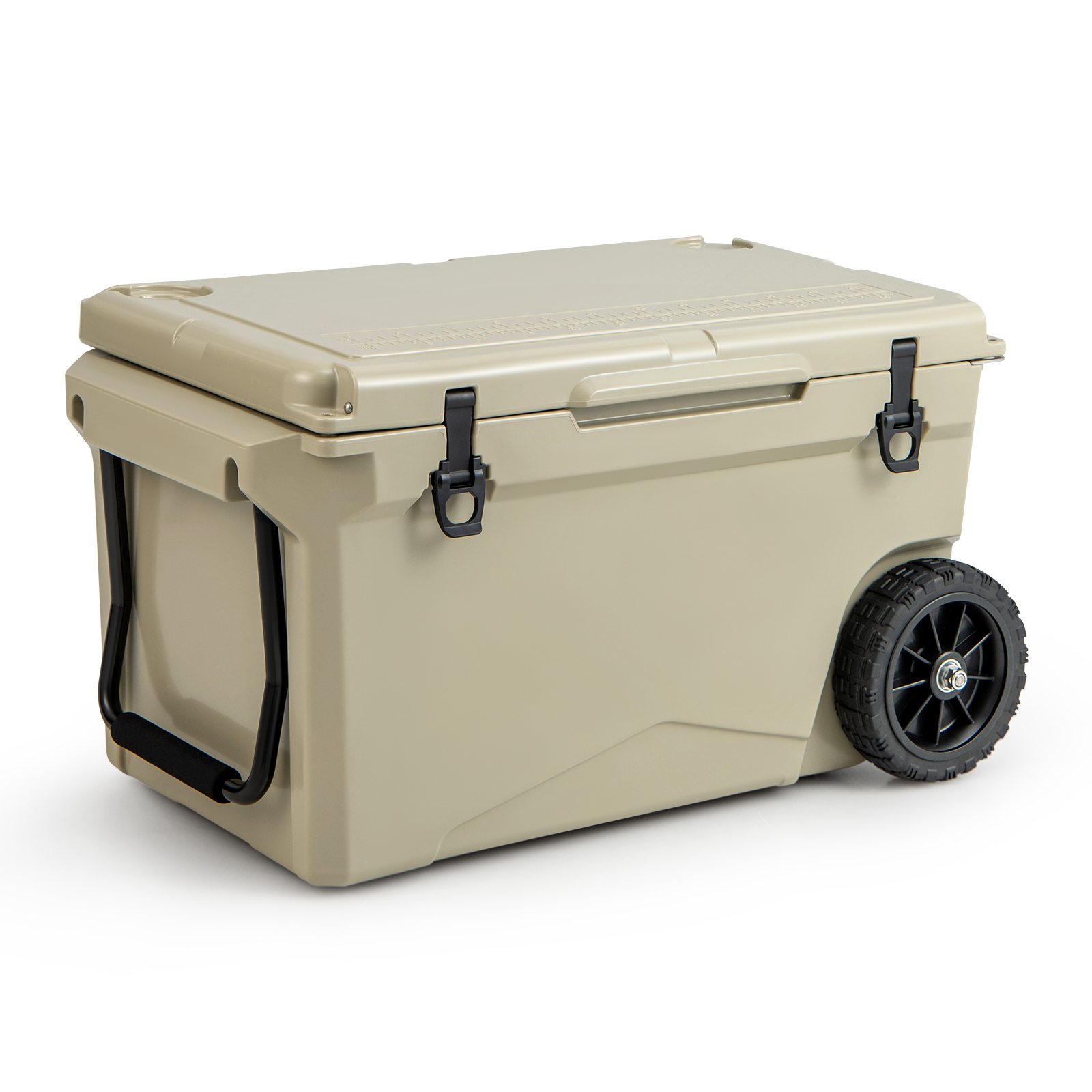 Portable Cooler With Wheels, 2 Wings, Wheels, Drain Hole, Camping Resistant, Travel